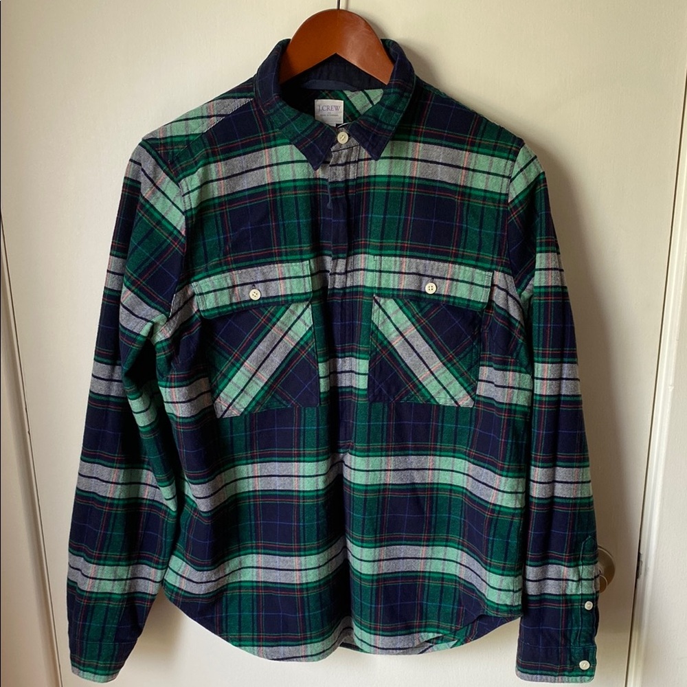 Plaid Green and Blue Women’s Flannel Shirt